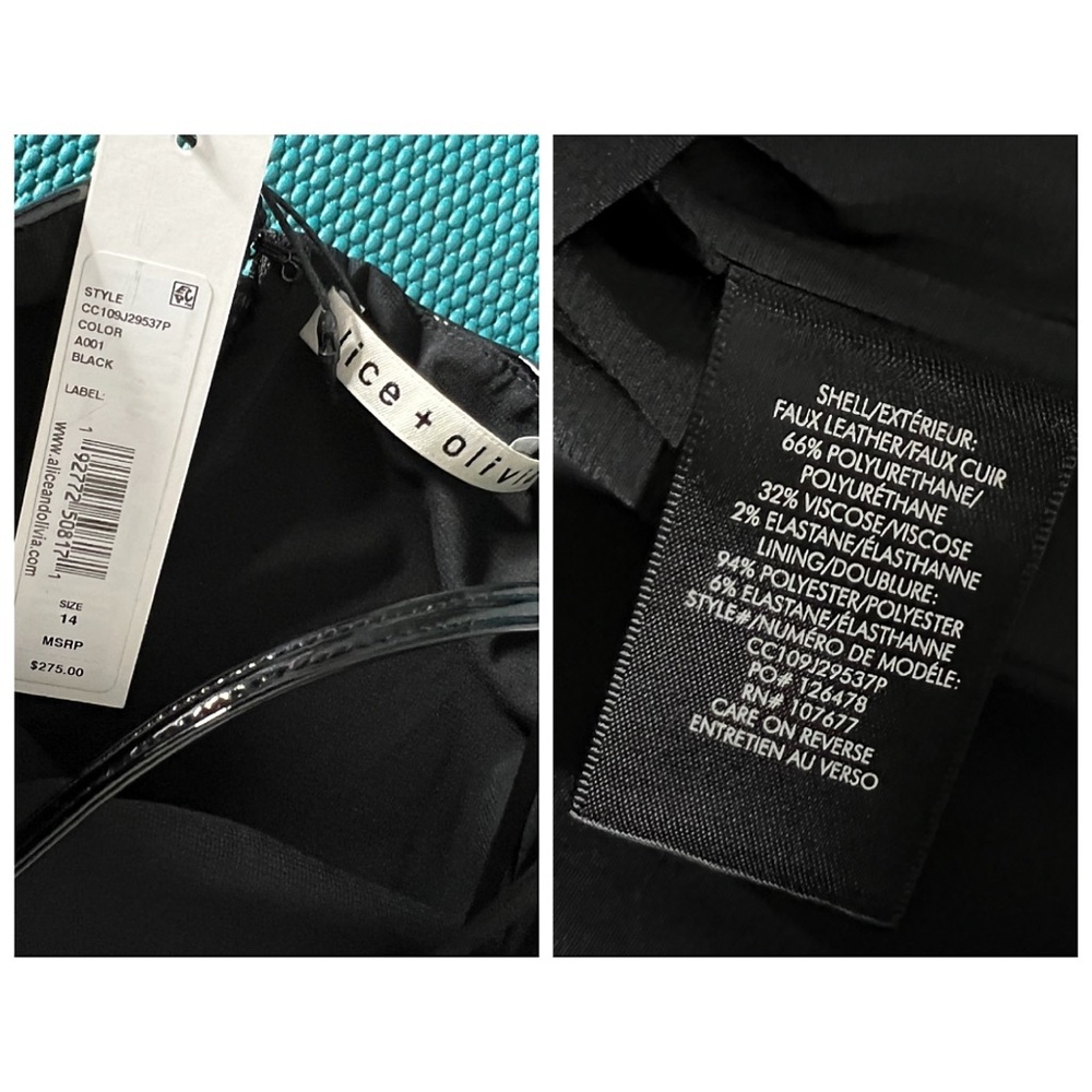 Alice + Olivia Nelle Vegan Leather Fitted Mini Dress - Picture 10 of 11